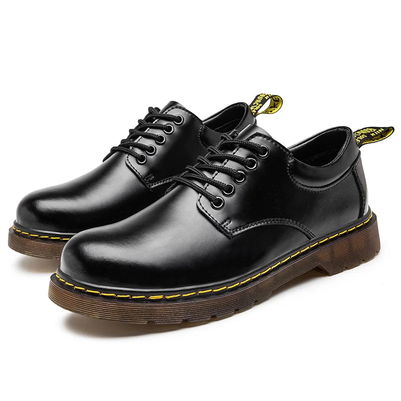 Botines hombre de cuero con cordones estilo clásico cómodo