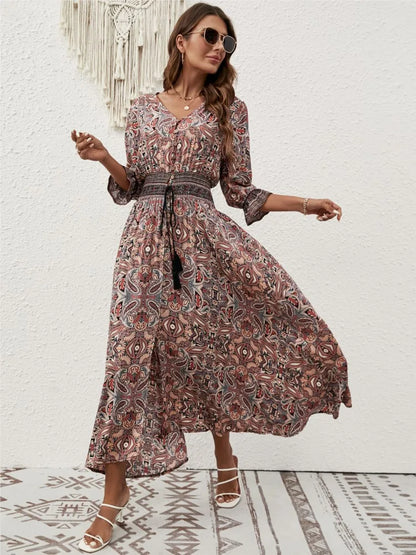 Vestido Mujer Verano Escote en V Ligero