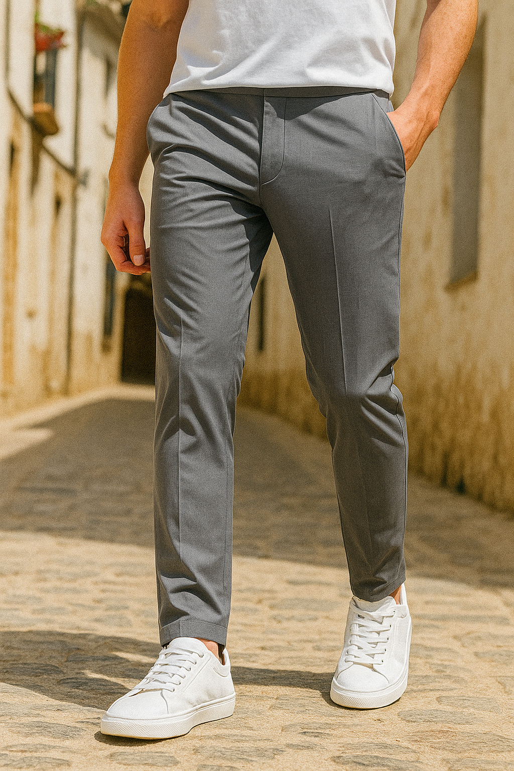 Pantalón Hombre Recto Transpirable Corte Verano