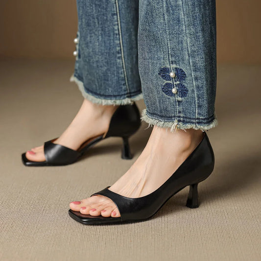 Tacones Mujer de Cuero Diseño Clásico Comodos Versatiles - Mavetta