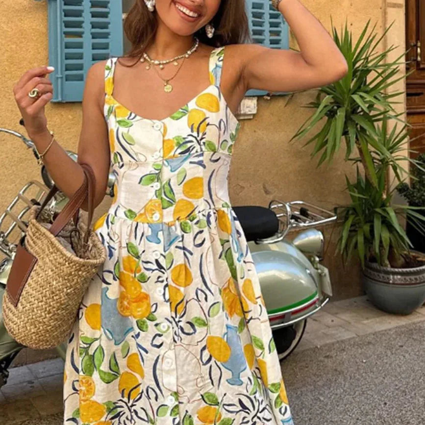 Vestido Mujer con Tiras Ajustables Corte en A