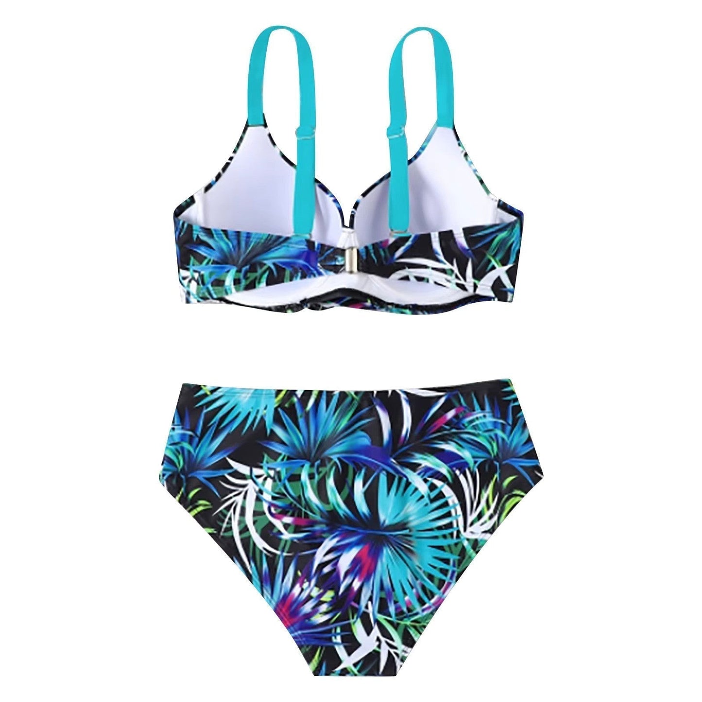Bikini Mujer Cintura Alta Tirantes Estampado Tropical