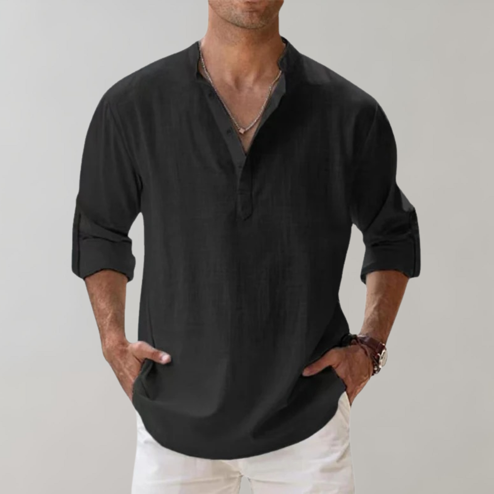 Camisa Hombre Oversize de Lino Transpirable