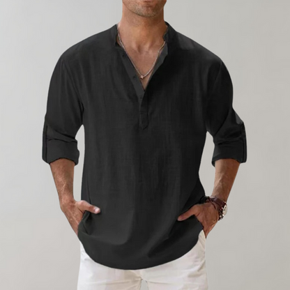 Camisa Hombre Oversize de Lino Transpirable
