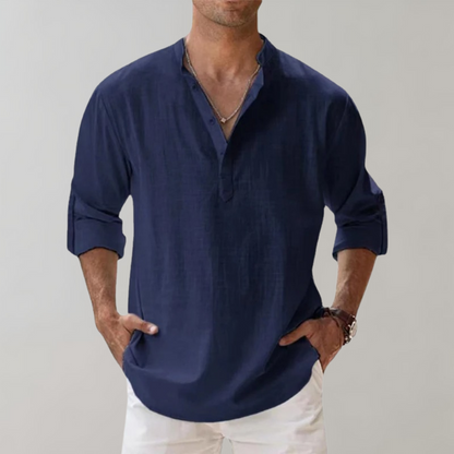 Camisa Hombre Oversize de Lino Transpirable