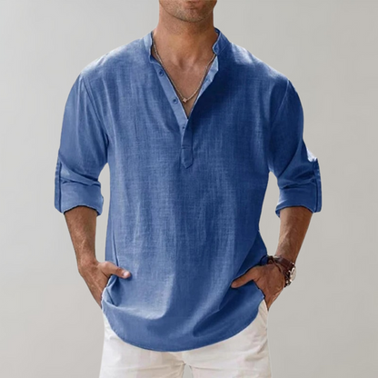 Camisa Hombre Oversize de Lino Transpirable