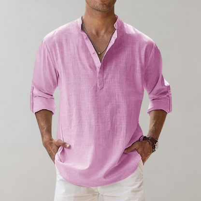 Camisa Hombre Oversize de Lino Transpirable