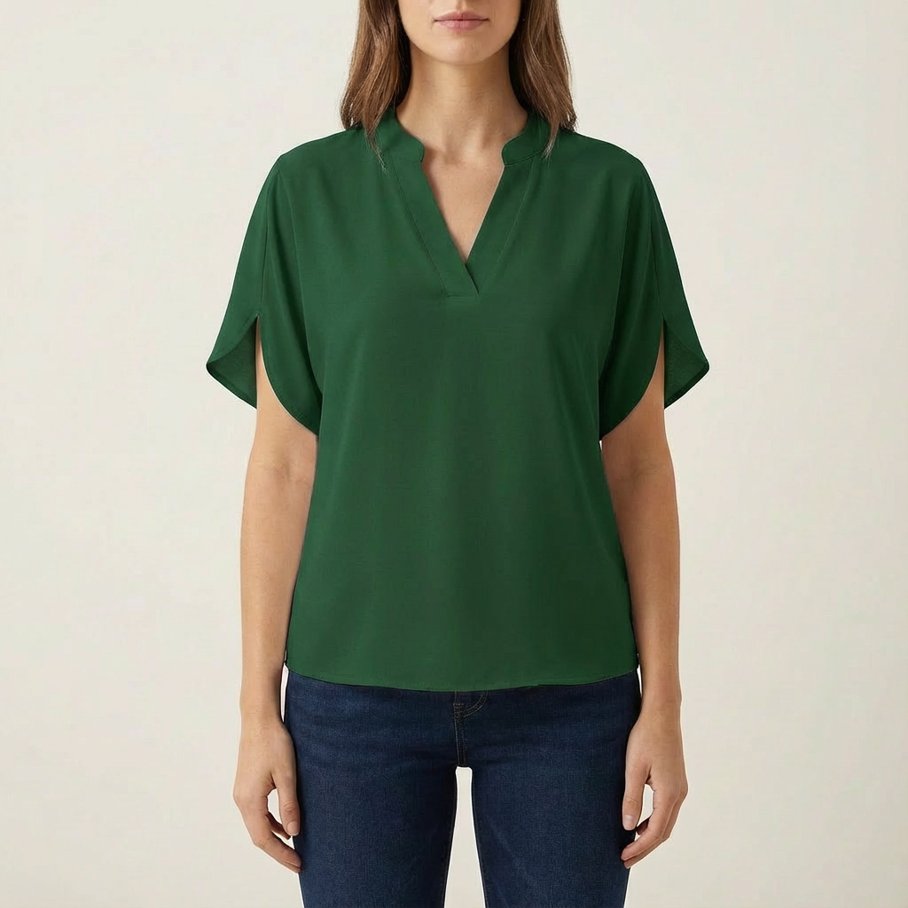 Blusa Mujer Cuello en V Manga Abierta