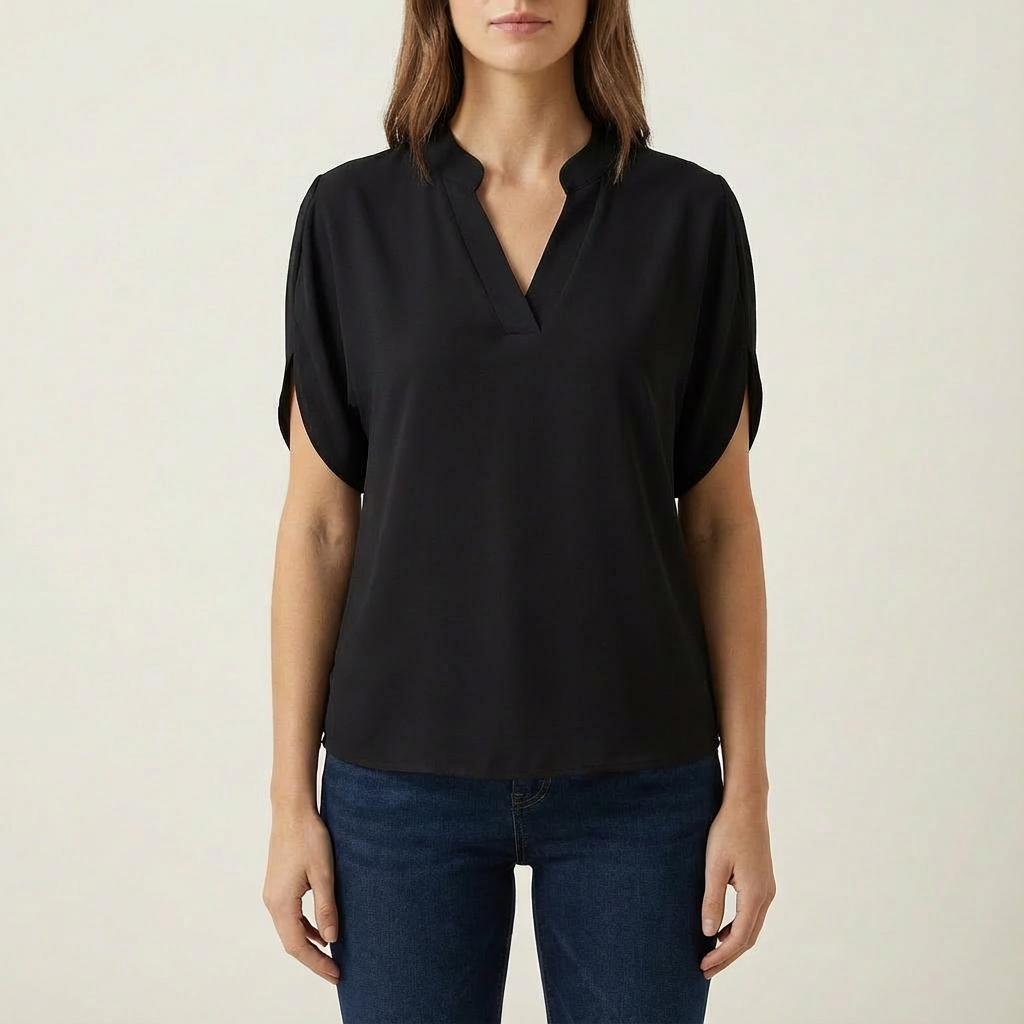 Blusa Mujer Cuello en V Manga Abierta
