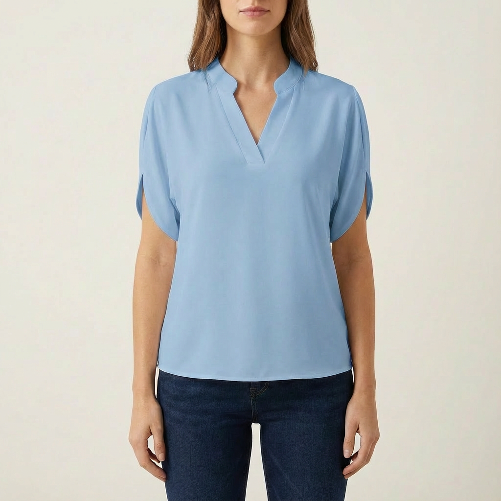 Blusa Mujer Cuello en V Manga Abierta