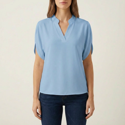 Blusa Mujer Cuello en V Manga Abierta