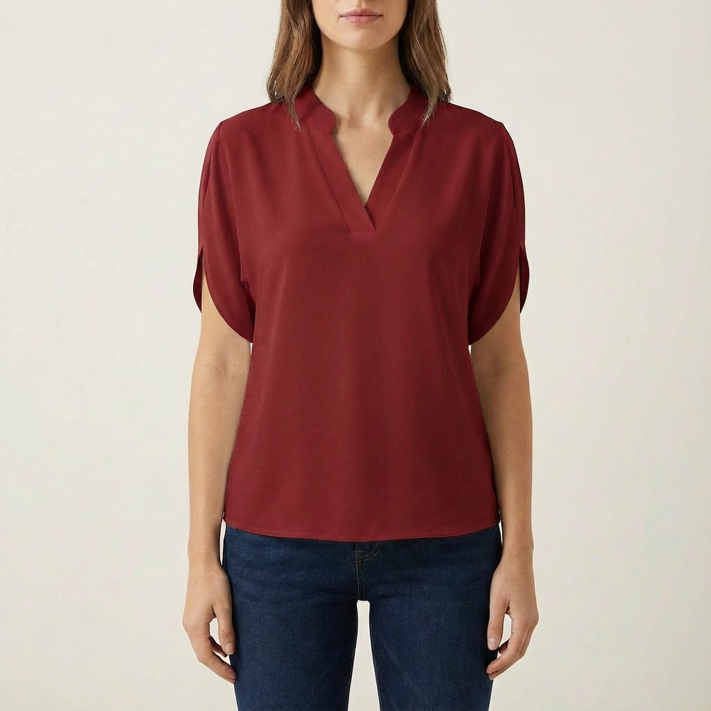 Blusa Mujer Cuello en V Manga Abierta