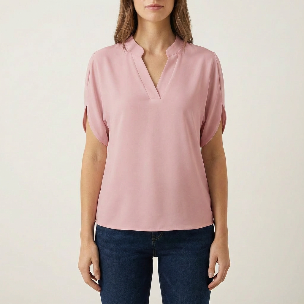Blusa Mujer Cuello en V Manga Abierta