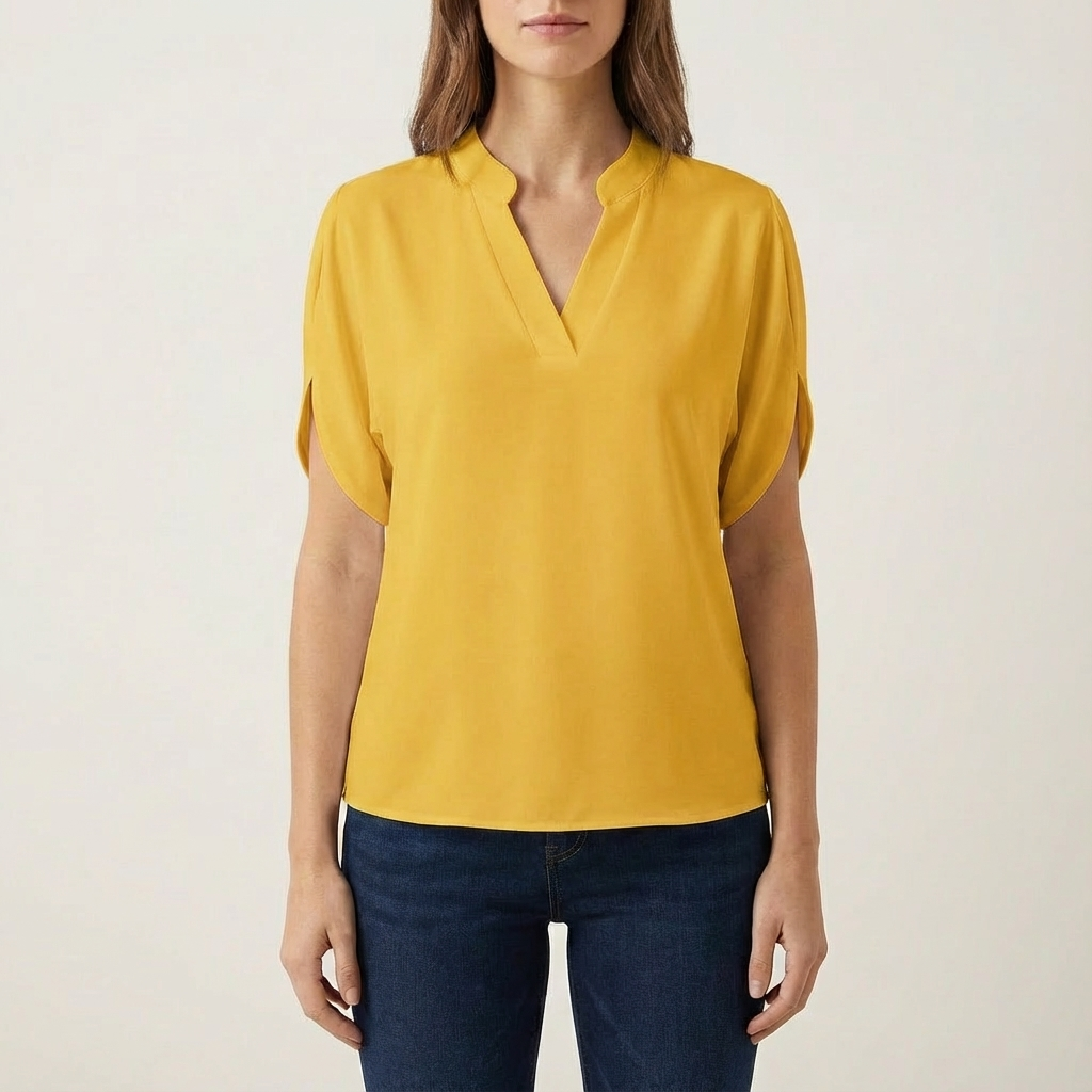 Blusa Mujer Cuello en V Manga Abierta
