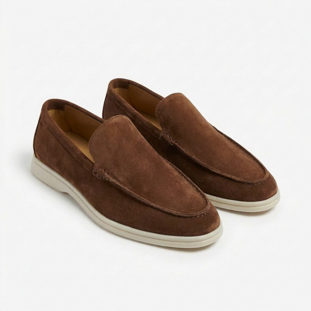 Mocasines Hombre sin Cordones Costuras Vistas Suela Contraste