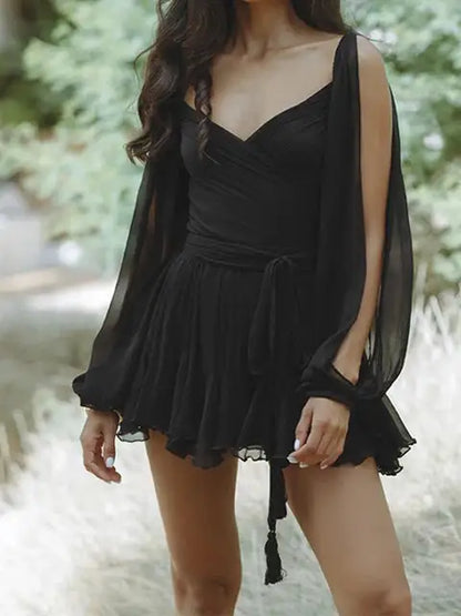 Vestido Mujer Ajustado de Dos Piezas con Falda Mini