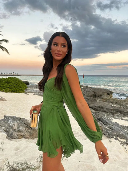 Vestido Mujer Ajustado de Dos Piezas con Falda Mini