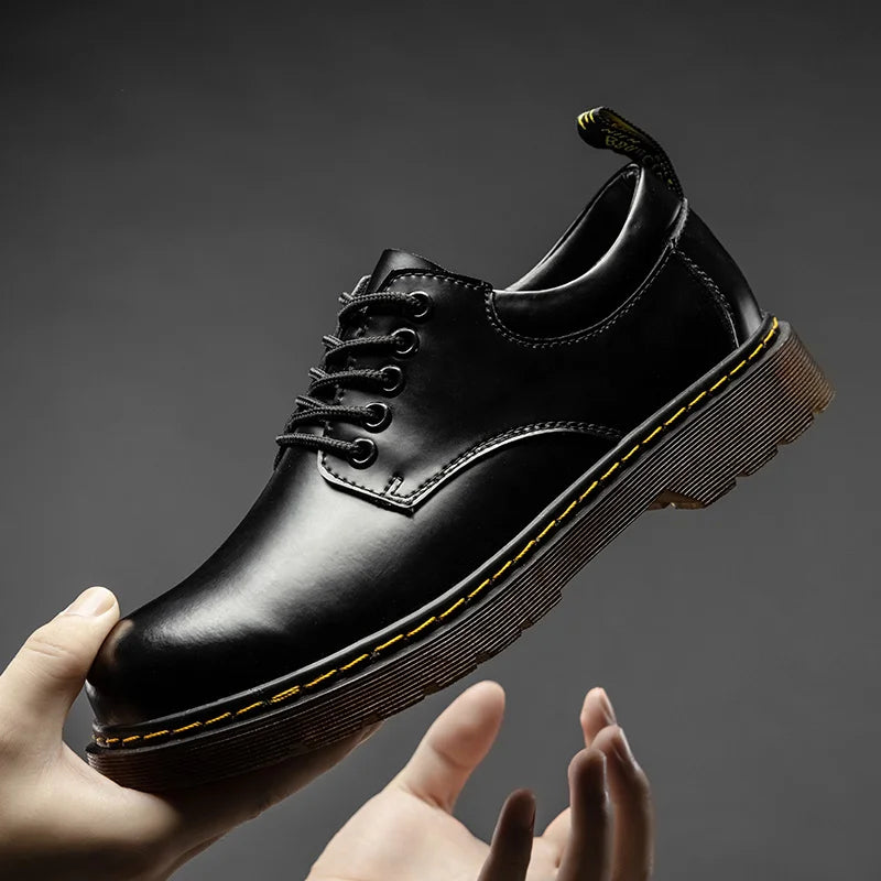 Botines hombre de cuero con cordones estilo clásico cómodo
