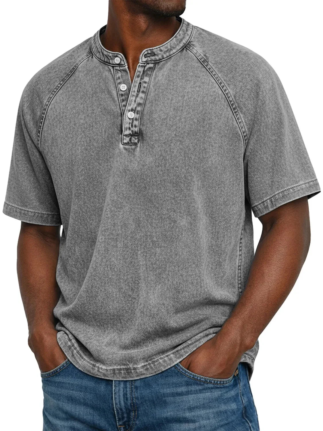 Camisa hombre vintage Algodón botones Ajuste clásico