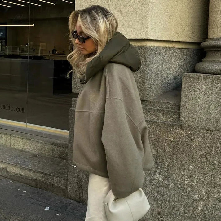 Abrigo Mujer con Capucha Estilo Elegante