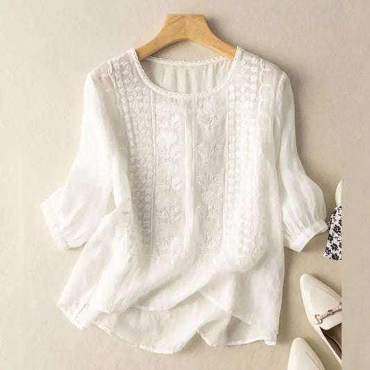 Blusa Mujer Estampado Floral Tejido Ligero Corte Relajado - Mavetta