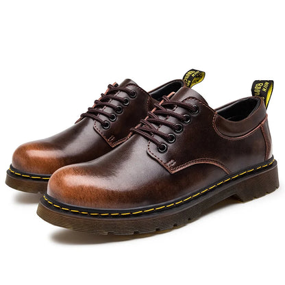 Botines hombre de cuero con cordones estilo clásico cómodo
