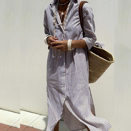 Vestido camisero Mujer de algodón Corte relajado