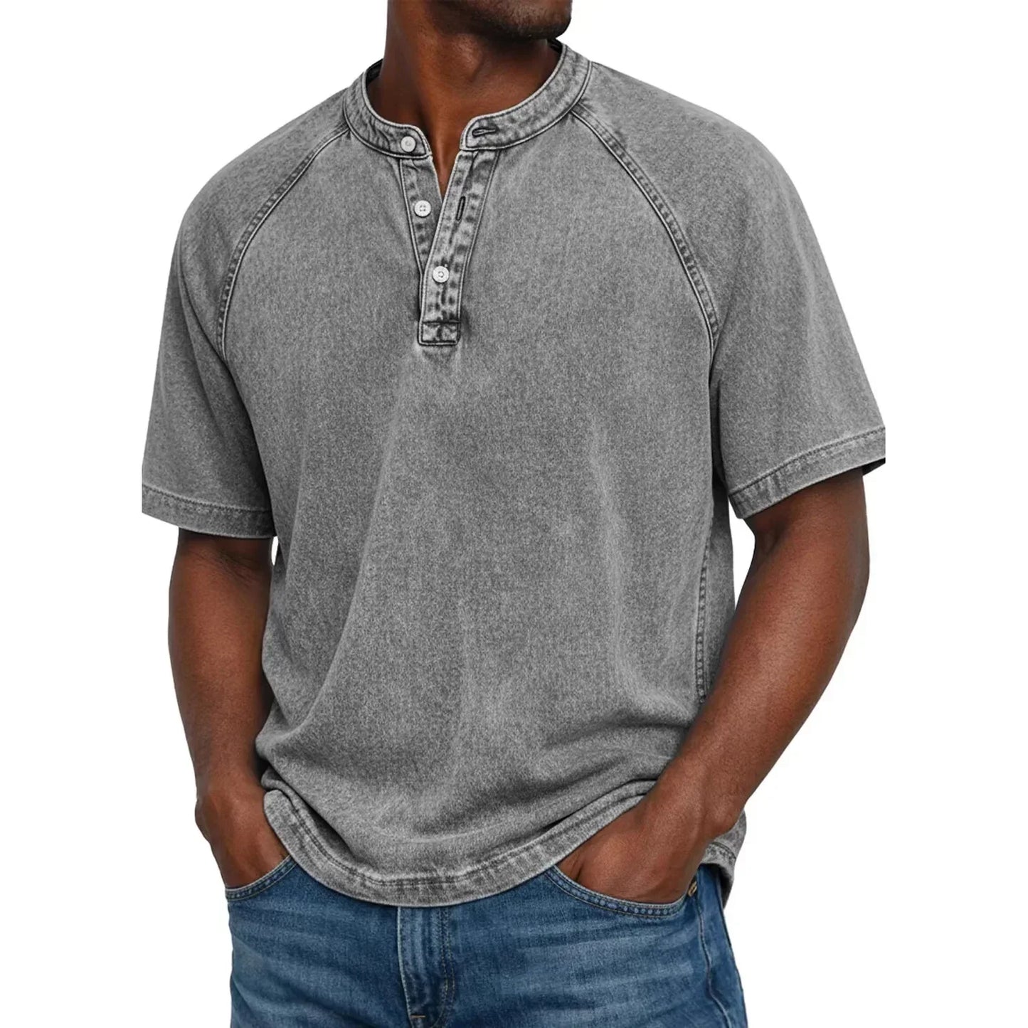 Camisa hombre vintage Algodón botones Ajuste clásico