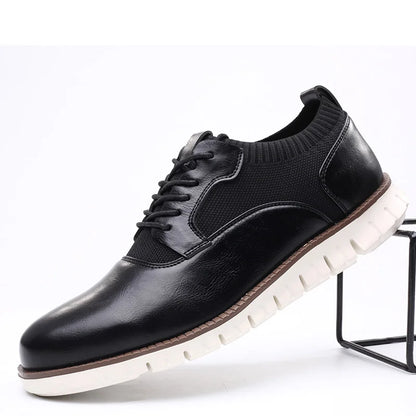 Zapatos Brogue Hombre de Cuero PU Diseño Tallado Suela Ligera