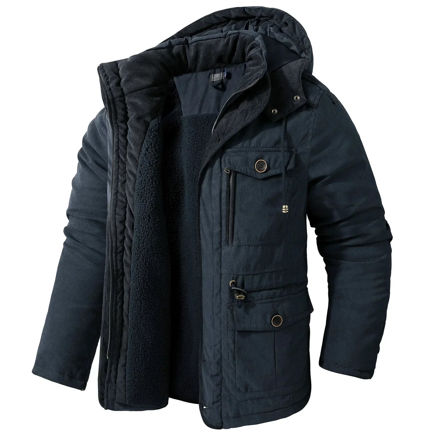 Abrigo Hombre Acolchado Grueso Invierno con Capucha
