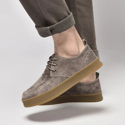 Zapatos Casual Hombre de Gamuza con Cordones y Suela Goma