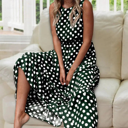 Vestido maxi mujer sin mangas estampado casual