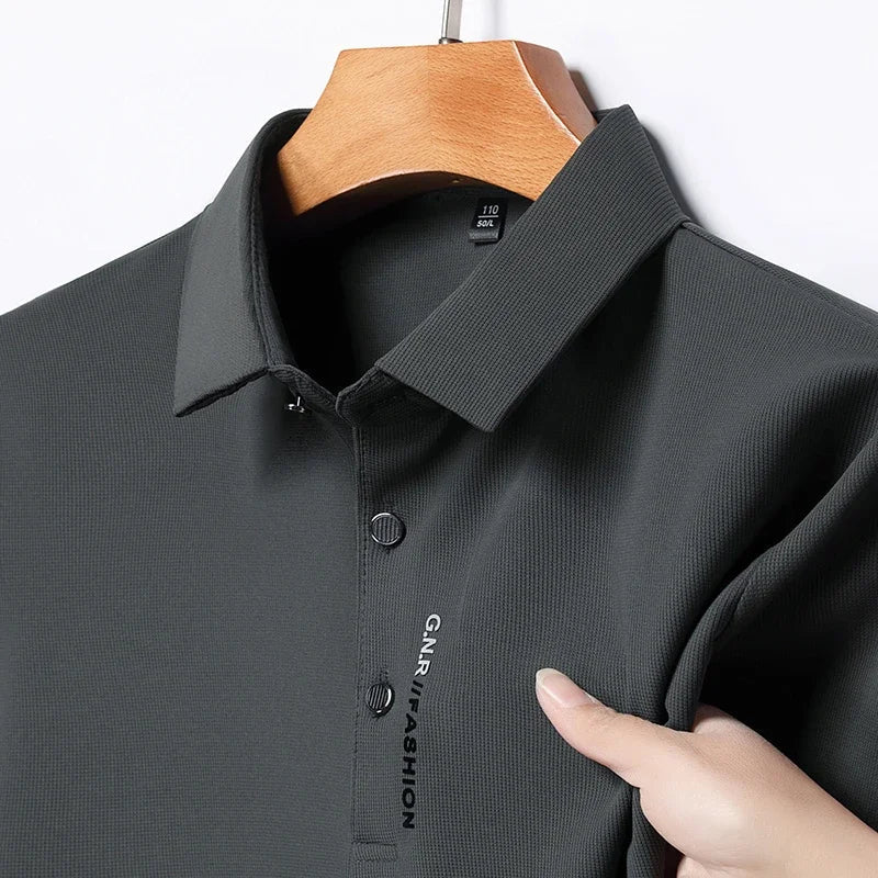 Polo Hombre Algodón Cuello Refinado Cierre Botones