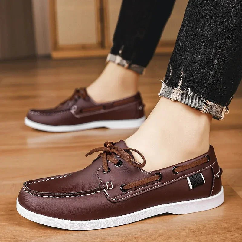 Mocasines Hombre de Lona Suela de Goma Estilo Slip-On