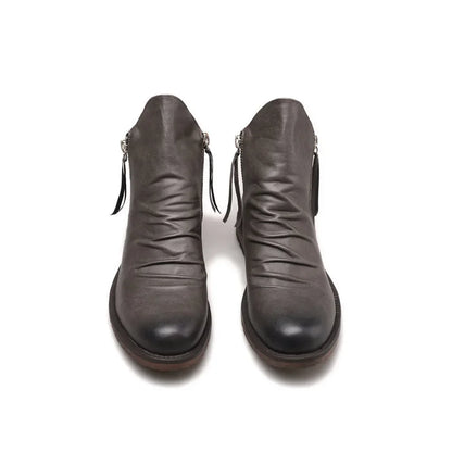 Botines Hombre de Piel con Cremallera Lateral