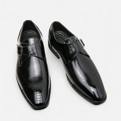 Zapatos Monk Strap Hombre Puntera Perforada Estilo Ashford