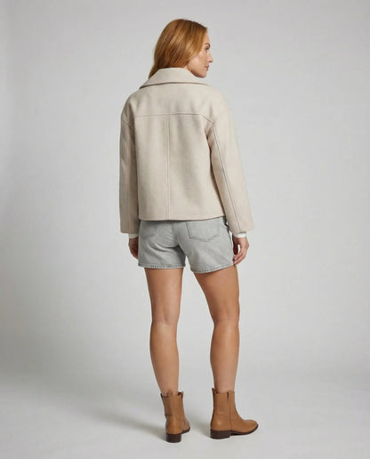 Chaqueta Cruzada Mujer con Botones Estilo Elegante
