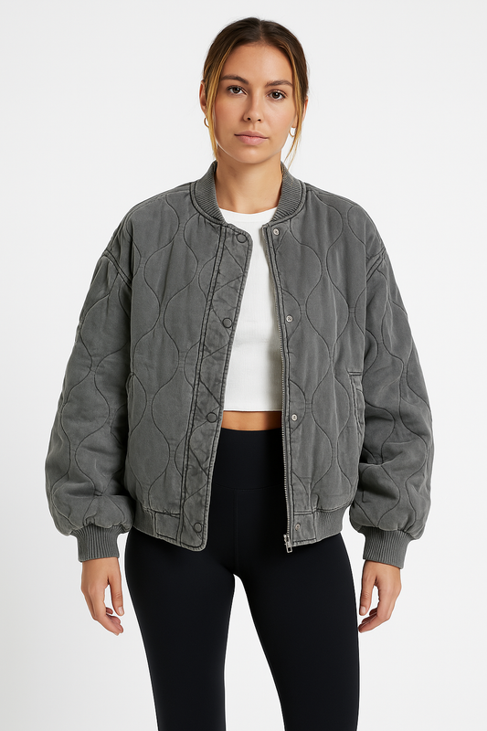 Cazadora Bomber Mujer Oversize Cremallera Ajuste Holgado - Mavetta
