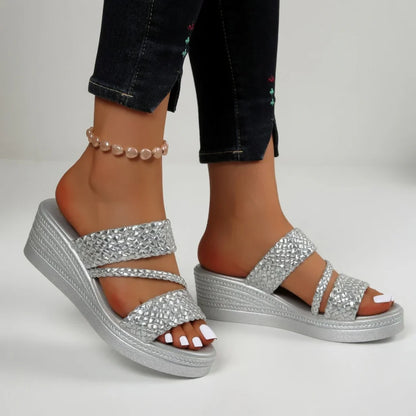 Sandalias Mujer con Cuña y Diseño Trenzado