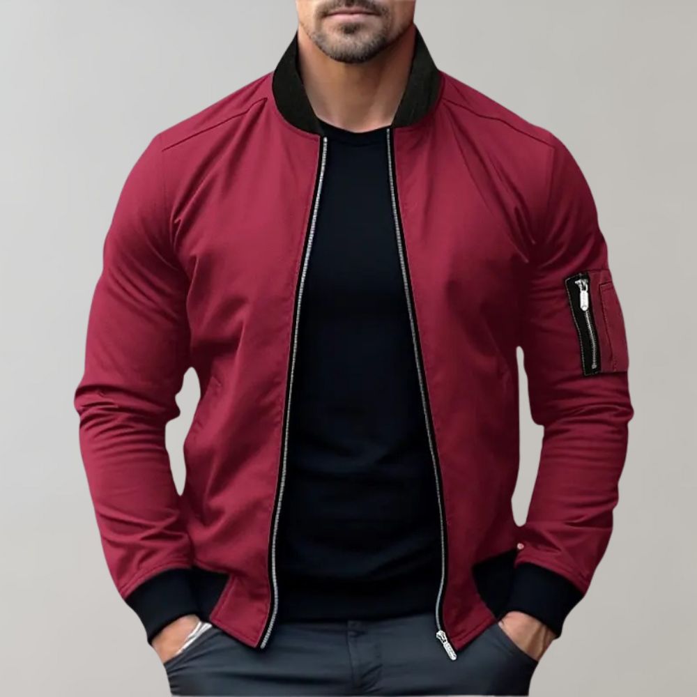 Chaqueta Bomber Hombre Slim Fit Cremallera