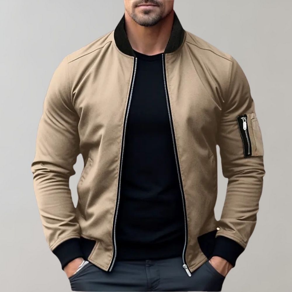 Chaqueta Bomber Hombre Slim Fit Cremallera