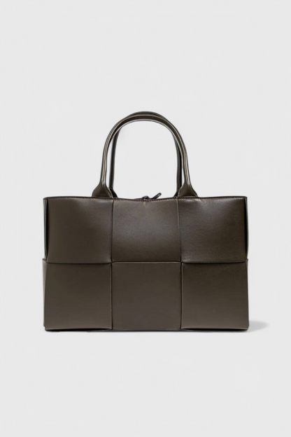 Bolso shopper mujer cuero vegano tejido grande