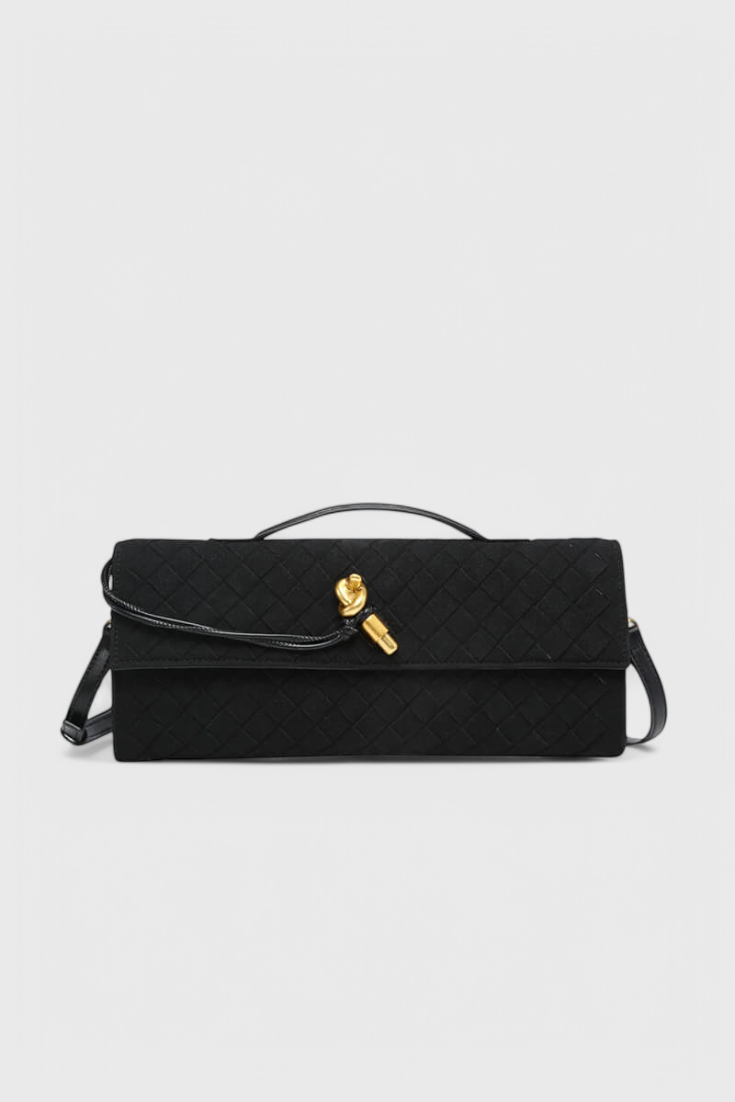 Bolso de hombro mujer de ante clásico con detalle elegante