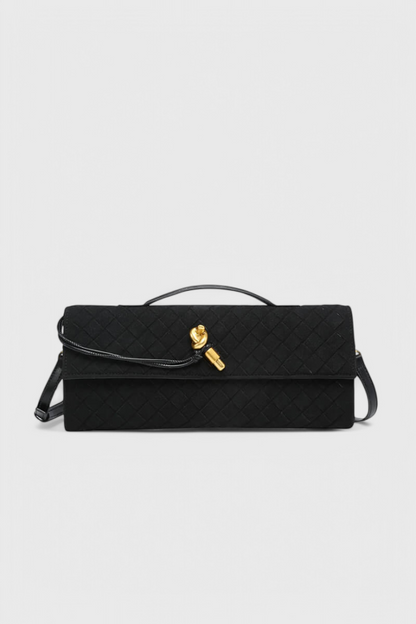 Bolso de hombro mujer de ante clásico con detalle elegante