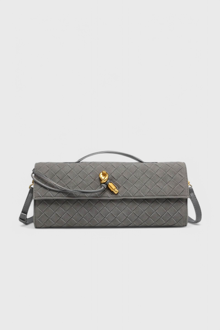 Bolso de hombro mujer de ante clásico con detalle elegante