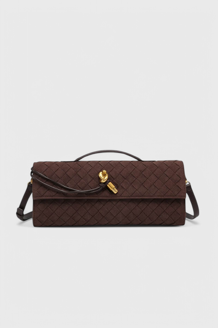 Bolso de hombro mujer de ante clásico con detalle elegante