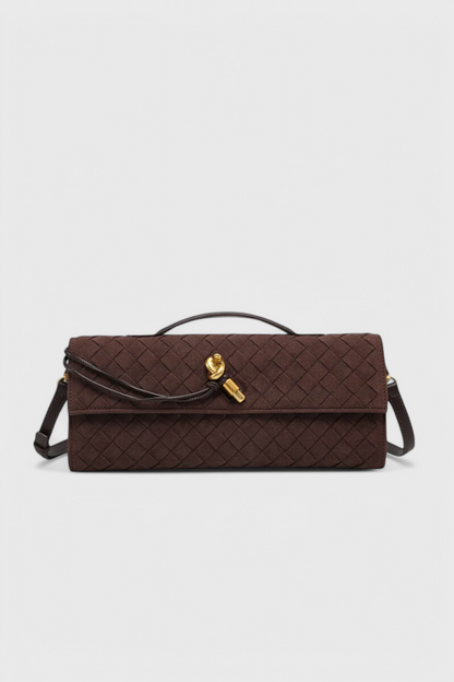 Bolso de hombro mujer de ante clásico con detalle elegante