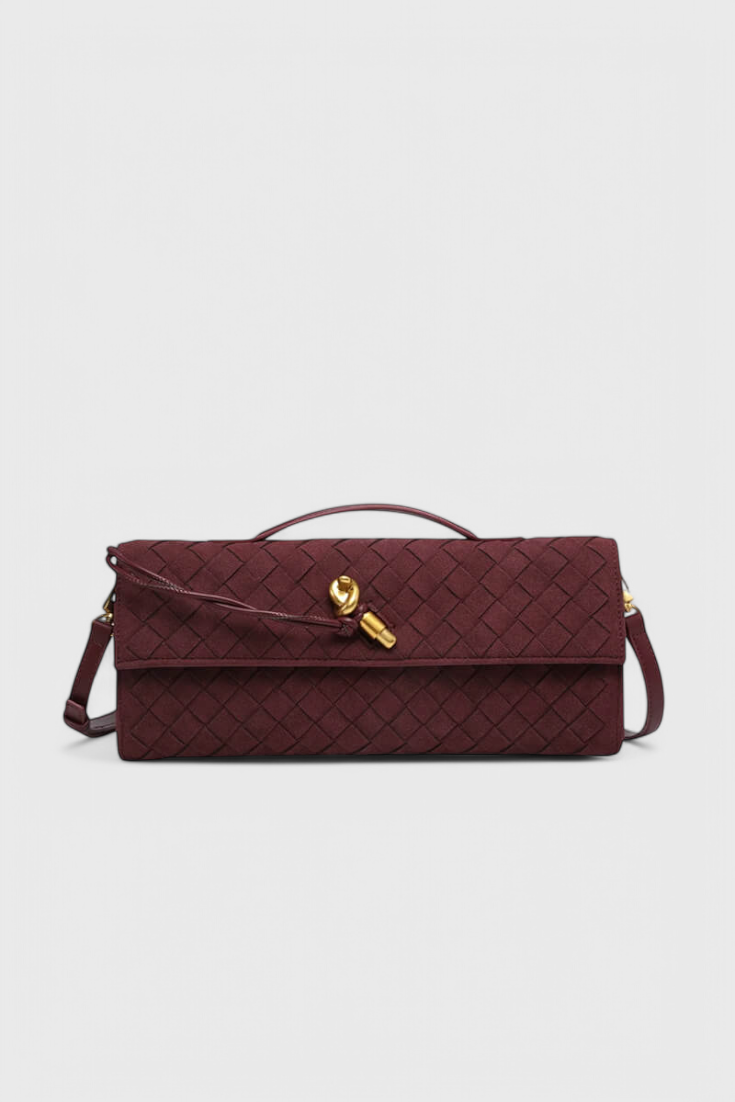 Bolso de hombro mujer de ante clásico con detalle elegante