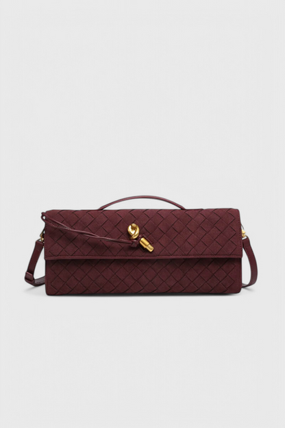 Bolso de hombro mujer de ante clásico con detalle elegante