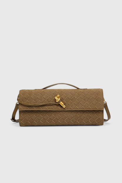 Bolso de hombro mujer de ante clásico con detalle elegante